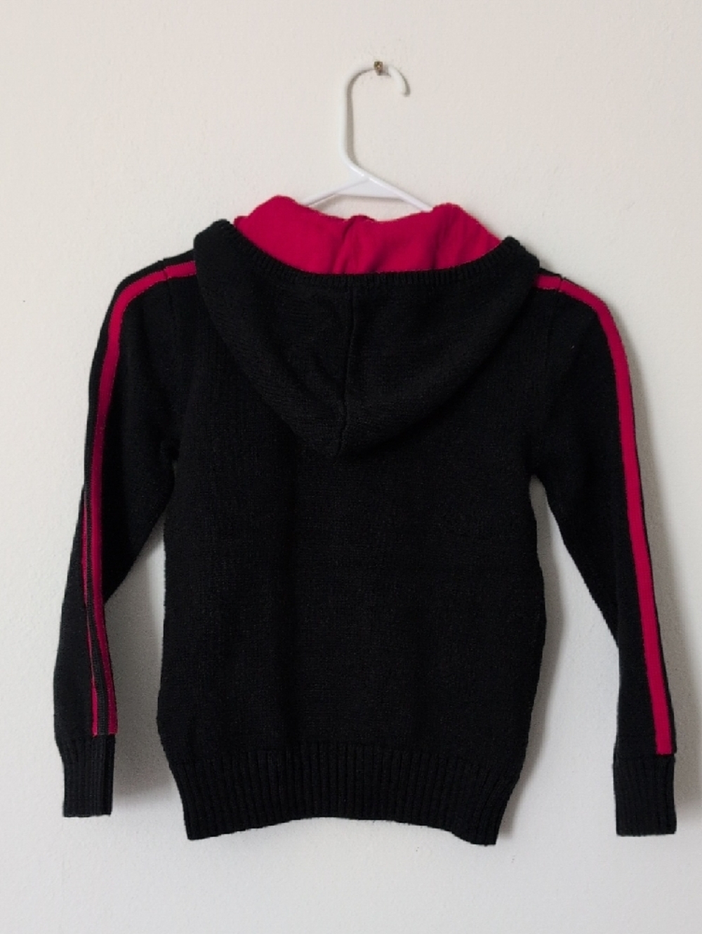 Polo by Ralph Lauren Black Knit Hoodie with Red Trim and Ski Bear - Picture 7 of 10